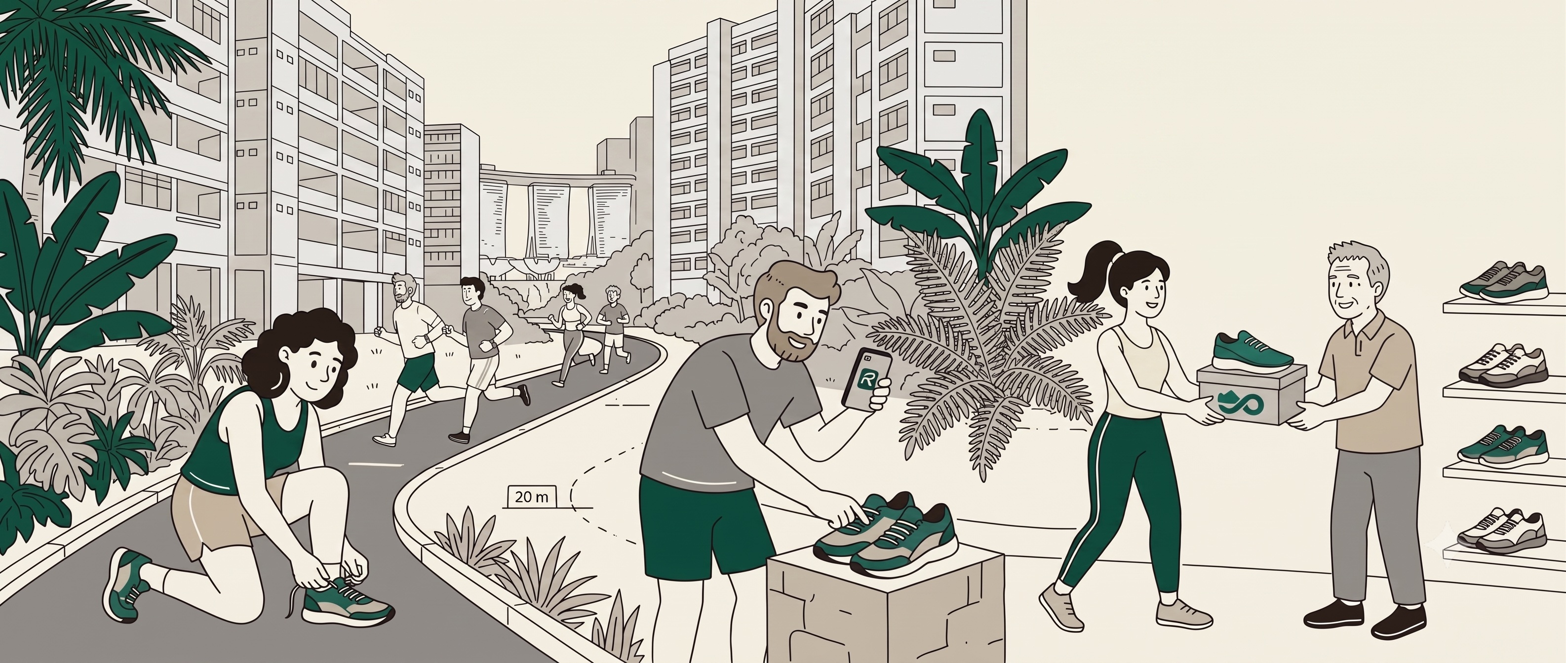 Runners and RePace community members in Singapore